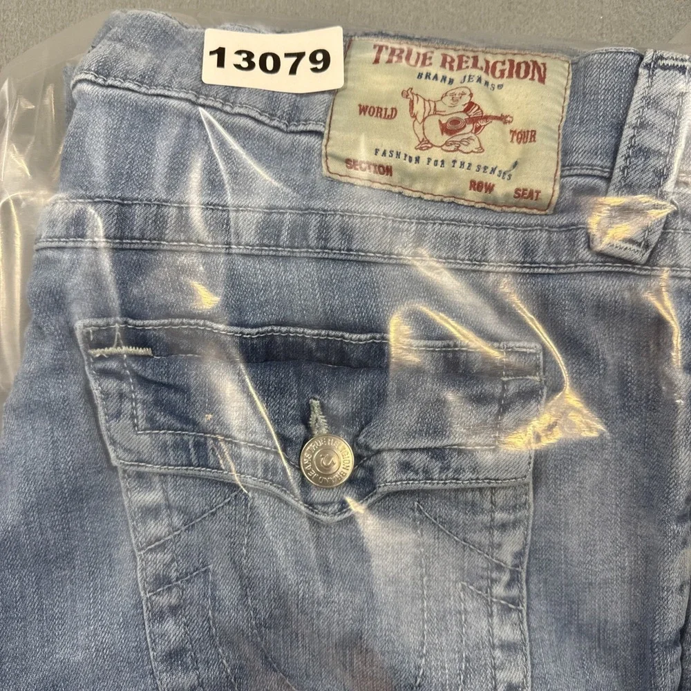 True Religion Jeans Mens 38/33 Blue Billy Flap Pockets Relaxed Bootcut